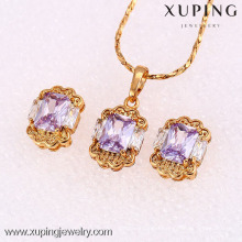 61946- Xuping Costume glass 18k jewelry set crystal